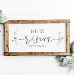 He Is Risen Sign Easter Decor Easter Decoration Easter Wood Sign Farmhouse Sign Religious Easter Decor 1772524545444.jpg