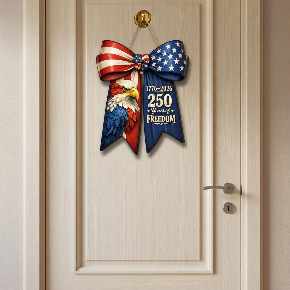 Wooden Patriotic Bow Door Sign America 250th Anniversary Eagle Flag Decor 1773039316104.jpg