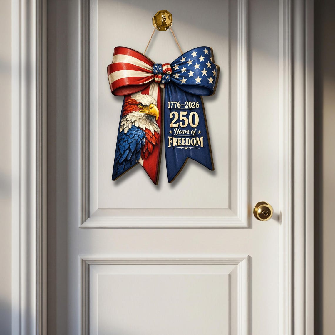 Wooden Patriotic Bow Door Sign America 250th Anniversary Eagle Flag Decor 1773039316126.jpg
