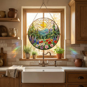 Forest Mountain Stained Glass Suncatcher Nature Window Hanging Mother S Birthday Gift For Mom 1773042985779.jpg