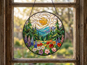 Forest Mountain Stained Glass Suncatcher Nature Window Hanging Mother S Birthday Gift For Mom 1773042985861.jpg