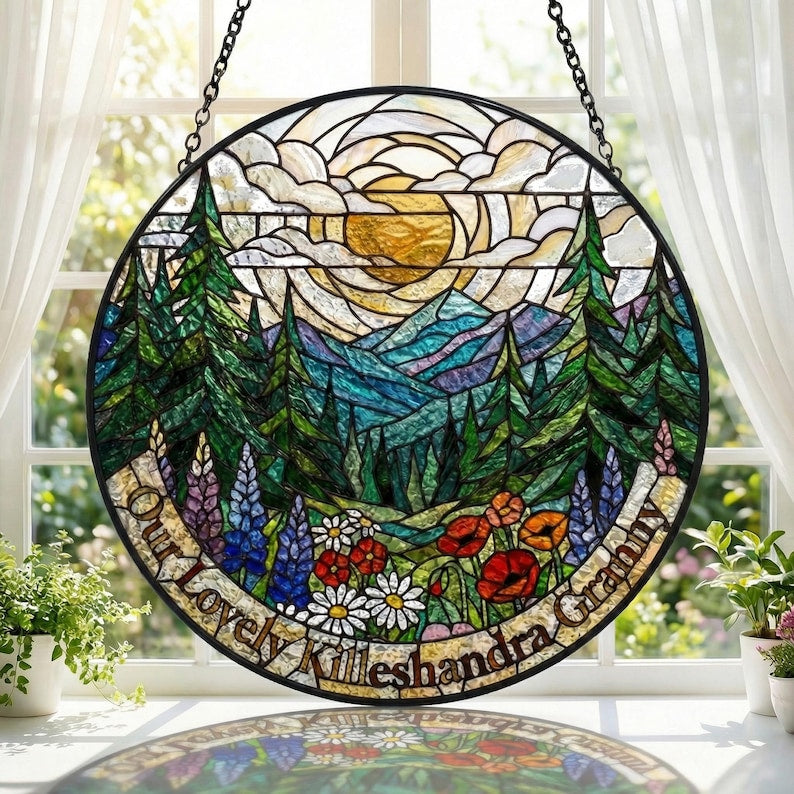 Forest Mountain Stained Glass Suncatcher Nature Window Hanging Mother S Birthday Gift For Mom 1773042985894.jpg