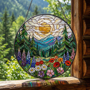 Forest Mountain Stained Glass Suncatcher Nature Window Hanging Mother S Birthday Gift For Mom 1773042986002.jpg