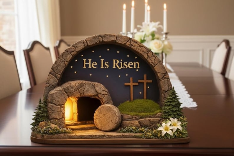 Easter Wooden Block Empty Tomb Resurrection Scene He Is Risen Christian Decor Meaningful Church Gift For Pastor Appreciation And Ministry 1773128881658.jpg