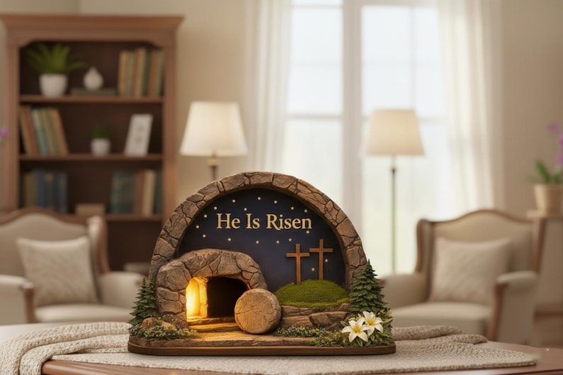 Easter Wooden Block Empty Tomb Resurrection Scene He Is Risen Christian Decor Meaningful Church Gift For Pastor Appreciation And Ministry 1773128881665.jpg