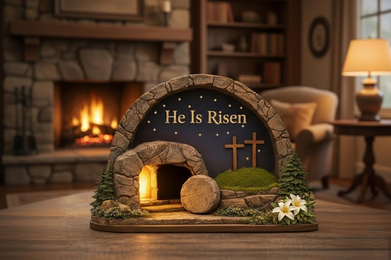 Easter Wooden Block Empty Tomb Resurrection Scene He Is Risen Christian Decor Meaningful Church Gift For Pastor Appreciation And Ministry 1773128882223.jpg