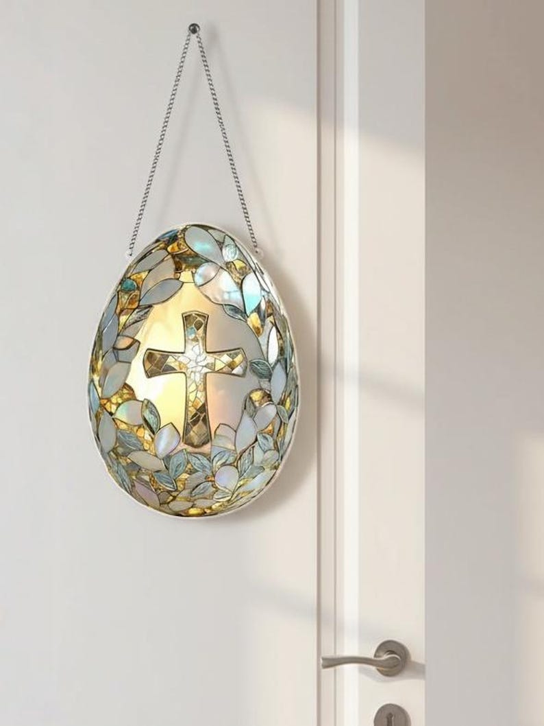 Easter Egg Stained Acrylic Suncatcher Christian Cross Window Hanging Easter Holiday Decor Faith Inspired Art Gift Spring Home Ornament 1773129185667.jpg