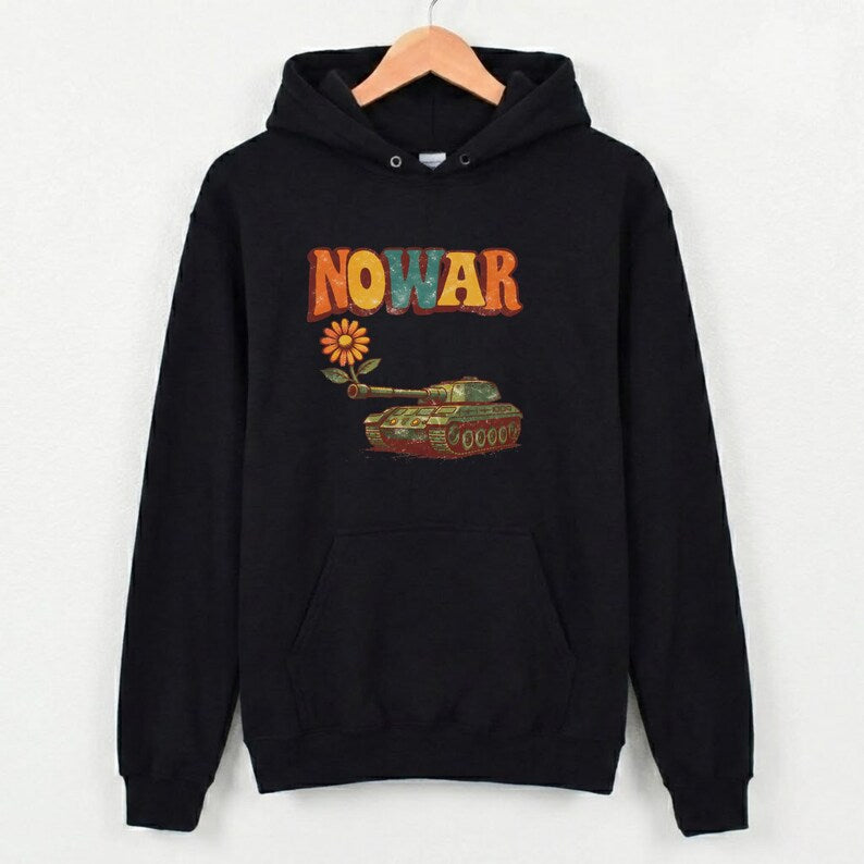 No War Peace Tank With Flower Hoodie No New Wars No Wars 1773134081383.jpg