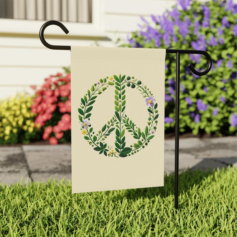 Floral Peace Sign Garden Flag Outdoor Decor 1773196014085.jpg