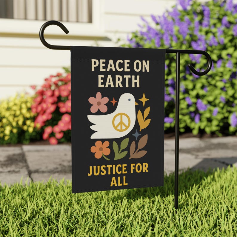Peace On Earth Garden Flag  Retro Peace Dove Yard Decor  Justice For All Outdoor  Boho Floral Activist Flag  Inspirational Home Decor 1773196997894.jpg