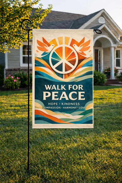 Walk For Peace Garden Flag Retro Peace Symbol Dove Yard Flag Inspirational Kindness Outdoor Decor Hope Harmony Gift 1773197348308.jpg