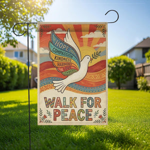 Walk For Peace Garden Flag Retro Dove Kindness Yard Sign 1773199163110.jpg