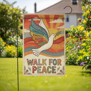 Walk For Peace Garden Flag Retro Dove Kindness Yard Sign 1773199163134.jpg