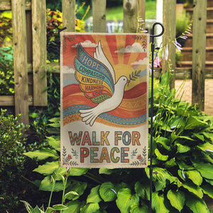 Walk For Peace Garden Flag Retro Dove Kindness Yard Sign 1773199163160.jpg
