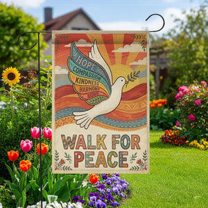 Walk For Peace Garden Flag Retro Dove Kindness Yard Sign 1773199163200.jpg
