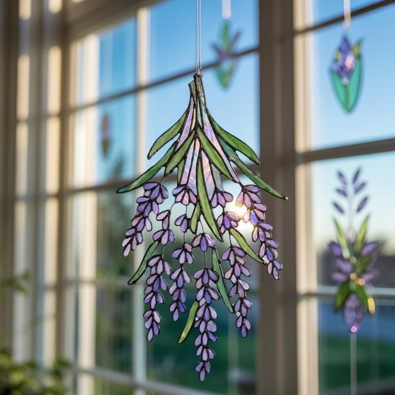 Lavender Suncatcher Hanging Purple Lavender Window Decor Botanical Floral Glass Art For Home 1773377161095.jpg