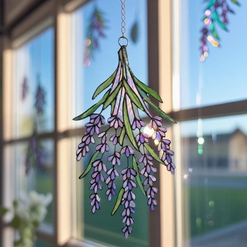 Lavender Suncatcher Hanging Purple Lavender Window Decor Botanical Floral Glass Art For Home 1773377161141.jpg
