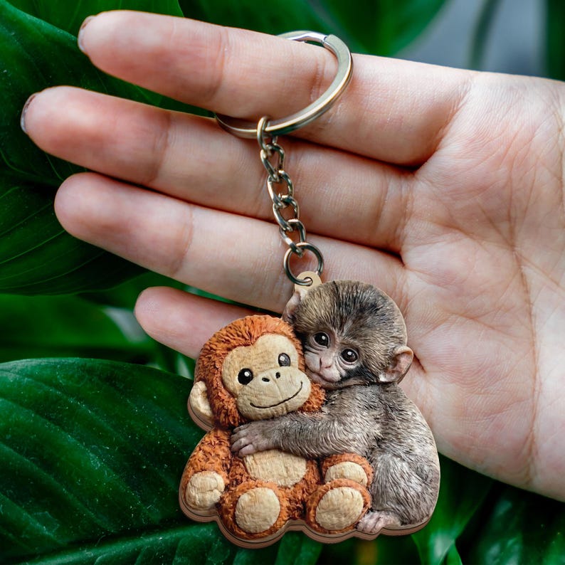 Viral Punch Monkey Acrylic Keychain Cute Baby Monkey With Plush Toy Gift Emotional Gift For Animal Lovers 1773633375324.jpg