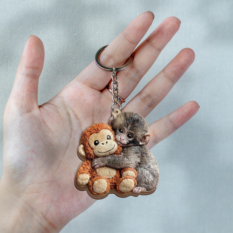 Viral Punch Monkey Acrylic Keychain Cute Baby Monkey With Plush Toy Gift Emotional Gift For Animal Lovers 1773633375325.jpg
