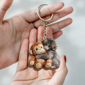 Viral Punch Monkey Acrylic Keychain Cute Baby Monkey With Plush Toy Gift Emotional Gift For Animal Lovers 1773633375328.jpg