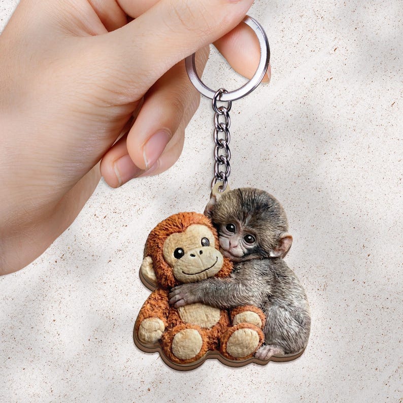 Viral Punch Monkey Acrylic Keychain Cute Baby Monkey With Plush Toy Gift Emotional Gift For Animal Lovers 1773633375423.jpg
