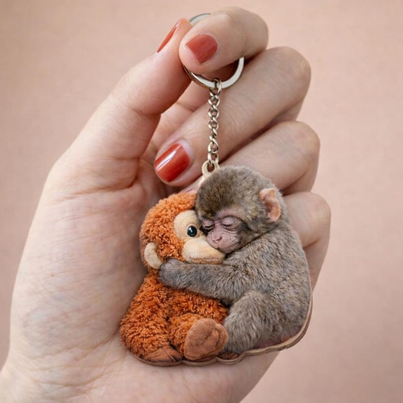 Viral Punch Monkey Wooden Keychain Cute Baby Monkey With Plush Toy Gift Emotional Gift For Animal Lovers Baby Monkey Punch 1773633963989.jpg