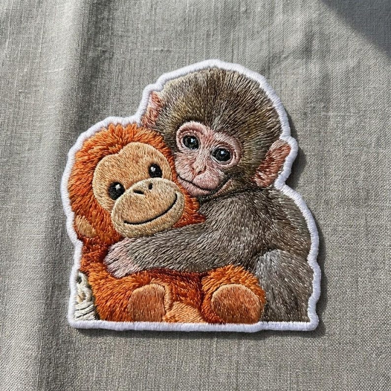 Punch The Monkey Embroidered Patch Team Punch Patch Animal Lover Apparel Cute Monkey Hugging Plush Patch For Jacket Backpack Hat 1773635429709.jpg
