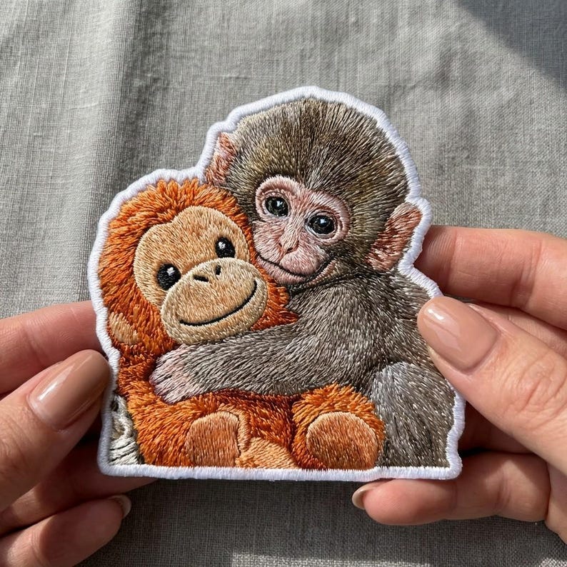 Punch The Monkey Embroidered Patch Team Punch Patch Animal Lover Apparel Cute Monkey Hugging Plush Patch For Jacket Backpack Hat 1773635429768.jpg