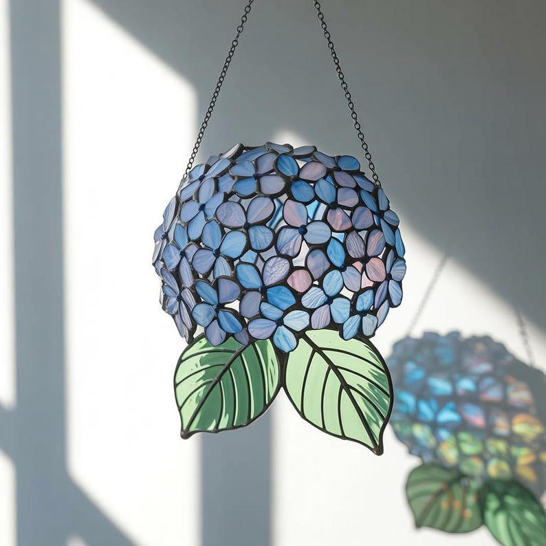 Hydrangea Flower Suncatcher Handmade Blue Floral Window Hanging Art Decor Boho Cottagecore Gift 1773646244838.jpg