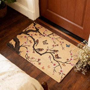 Japanese Cherry Blossom Bird Coir Mat Zen Garden Welcome Mat Spring Floral Welcome Mat Housewarming Gift Non Slip Indoor Entryway Mat 1773809341688.jpg