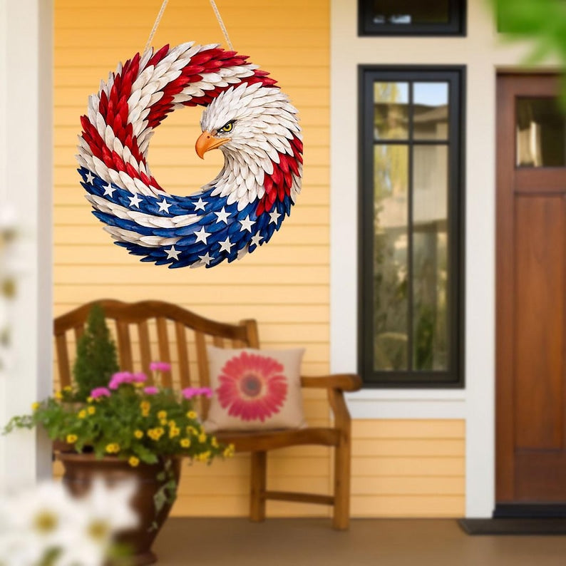 American Flag Eagle Door Sign Patriotic 2d Flat Front Door Hanger Usa Pride Decor Veteran Gift Independence Day Wall Art 1773906792203.jpg
