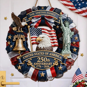 Personalized 250th Anniversary Wood Wreath 1776 2026 Patriotic Door Sign Semiquincentennial Family Name Decor 1773909778832.jpg