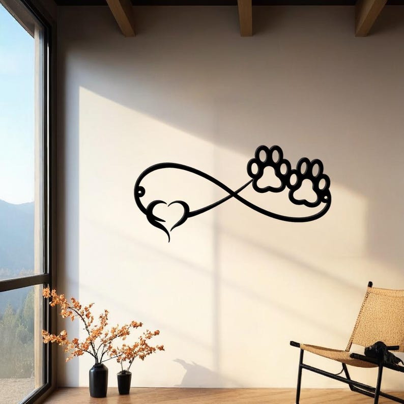 Dog Paw Infinity Heart Metal Wall Art Minimalist Pet Lover Wall Decor Modern Dog Memorial Gift For Home Or Office 1773973650475.jpg