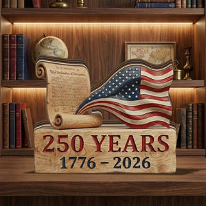 250th Anniversary Decoration 1776 2026 Wooden Block Patriotic Usa Flag Shelf Decoration Declaration Of Independence Gift 1773991688850.jpg