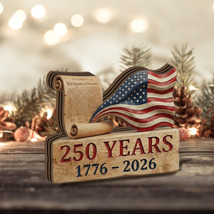 250th Anniversary Decoration 1776 2026 Wooden Block Patriotic Usa Flag Shelf Decoration Declaration Of Independence Gift 1773991688894.jpg