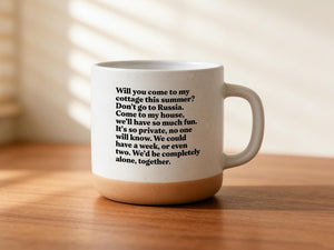 Heated Rivalry Mug Will You Come To The Cottage Mug Two Tone White  Tan Coffee Cup Cottage Invitation Text Design 1774320685687.jpg