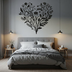 Heart Shaped Floral Metal Wall Art Botanical Wall Decor For Living Room Above Bed Nature Wall Art Romantic Gift For Her 1774323304714.jpg