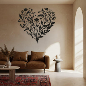 Heart Shaped Floral Metal Wall Art Botanical Wall Decor For Living Room Above Bed Nature Wall Art Romantic Gift For Her 1774323304819.jpg
