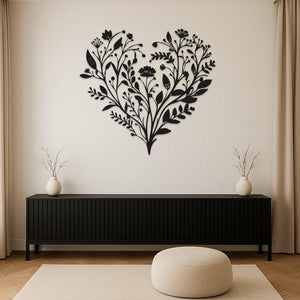 Heart Shaped Floral Metal Wall Art Botanical Wall Decor For Living Room Above Bed Nature Wall Art Romantic Gift For Her 1774323304889.jpg
