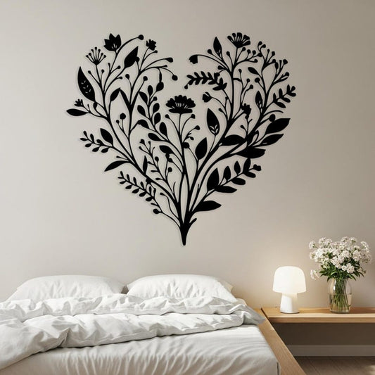 Heart Shaped Floral Metal Wall Art Botanical Wall Decor For Living Room Above Bed Nature Wall Art Romantic Gift For Her 1774323304946.jpg