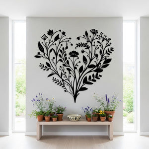 Heart Shaped Floral Metal Wall Art Botanical Wall Decor For Living Room Above Bed Nature Wall Art Romantic Gift For Her 1774323304981.jpg