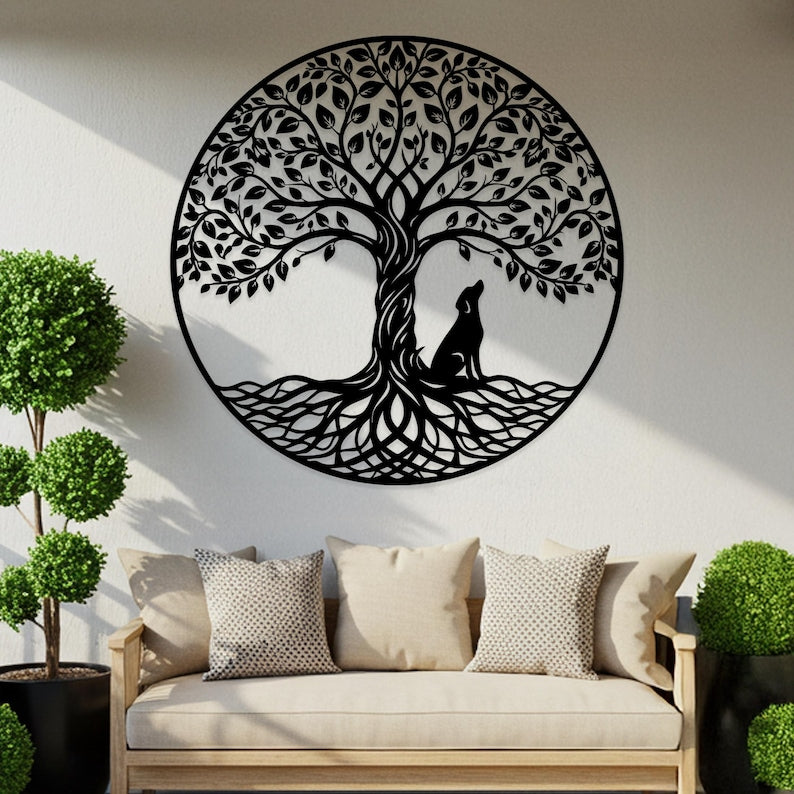 Tree Of Life Dog Metal Wall Art Oversized Zen Dog Lover Decor Meditative Home Decor Animal Lovers Metal Sign Gift For Dog Loss 1774335641866.jpg