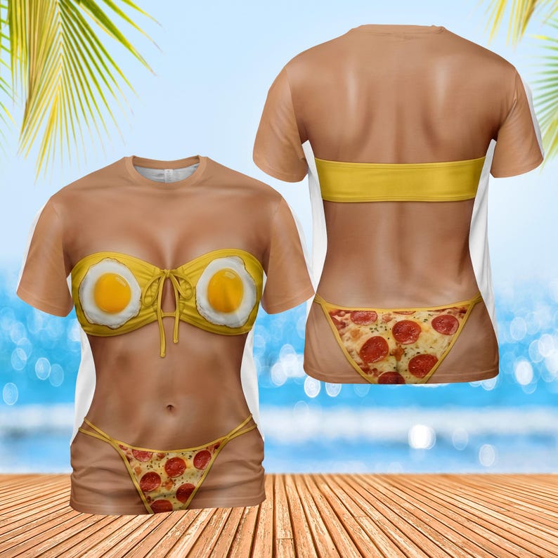 Funny Food Bikini T Shirt Pizza Bikini Shirt Fried Egg Bra Tee Novelty 3d Food Shirt Gag Gift Party Shirt For Women Men 1774495090600.jpg