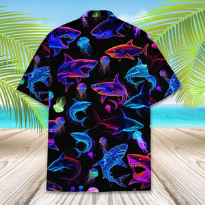 Neon Shark Hawaiian Shirt For Men Women Youth Shark Aloha Shirt Short Sleeve Button Down Cyberpunk Jellyfish Nautical Shirt 1774512013813.jpg