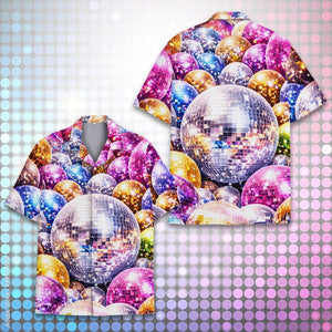Disco Ball Hawaiian Shirt Men Women Youth Retro 70s Party Aloha Shirt Sparkly Mirror Ball Festival Top Groovy Nightclub Outfit 1774662686592.jpg