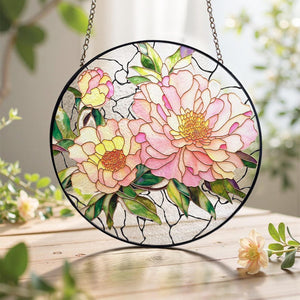 Peony Stained Glass Suncatcher Mothers Day Gift For Mom Floral Window Decor Botanical Pink Flower Hanging Garden Lover Grandma Gift 1774924699871.jpg