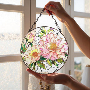 Peony Stained Glass Suncatcher Mothers Day Gift For Mom Floral Window Decor Botanical Pink Flower Hanging Garden Lover Grandma Gift 1774924699902.jpg