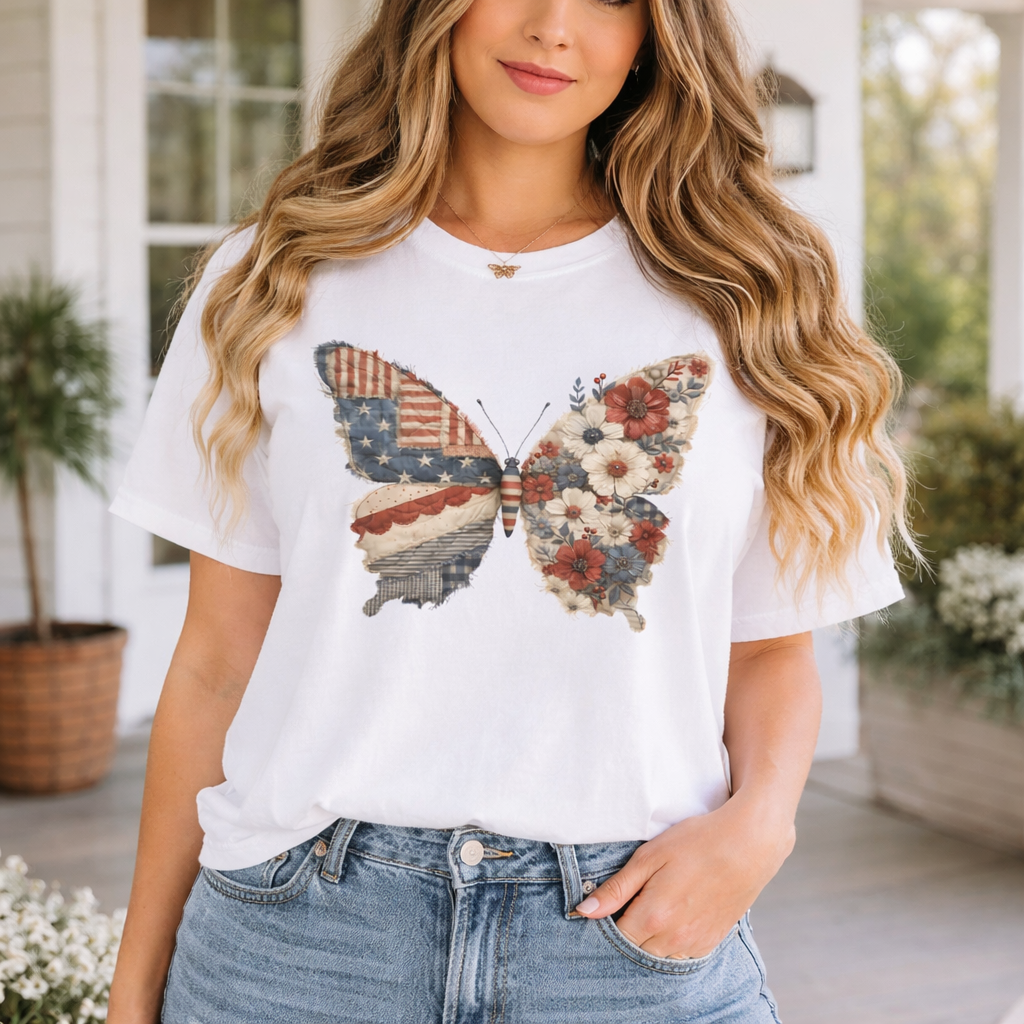 Patriotic Butterfly Shirt American Flag Butterfly Tee 4th Of July Shirt Independence Day Gift 1775097419870.png