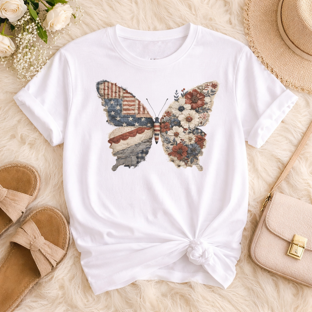 Patriotic Butterfly Shirt American Flag Butterfly Tee 4th Of July Shirt Independence Day Gift 1775097445420.png