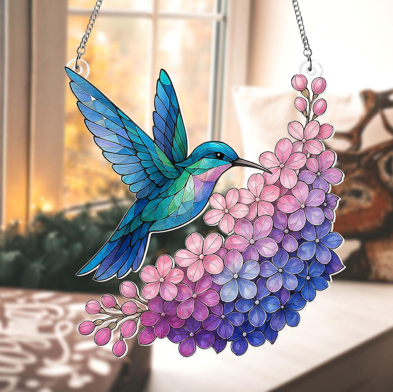 Purple Lilac And Hummingbird Acrylic Window Hanging Hummingbird Suncatcher Mothers Day Gift For Mom Gift For Hummingbird Lovers Gift 1775117655910.jpg